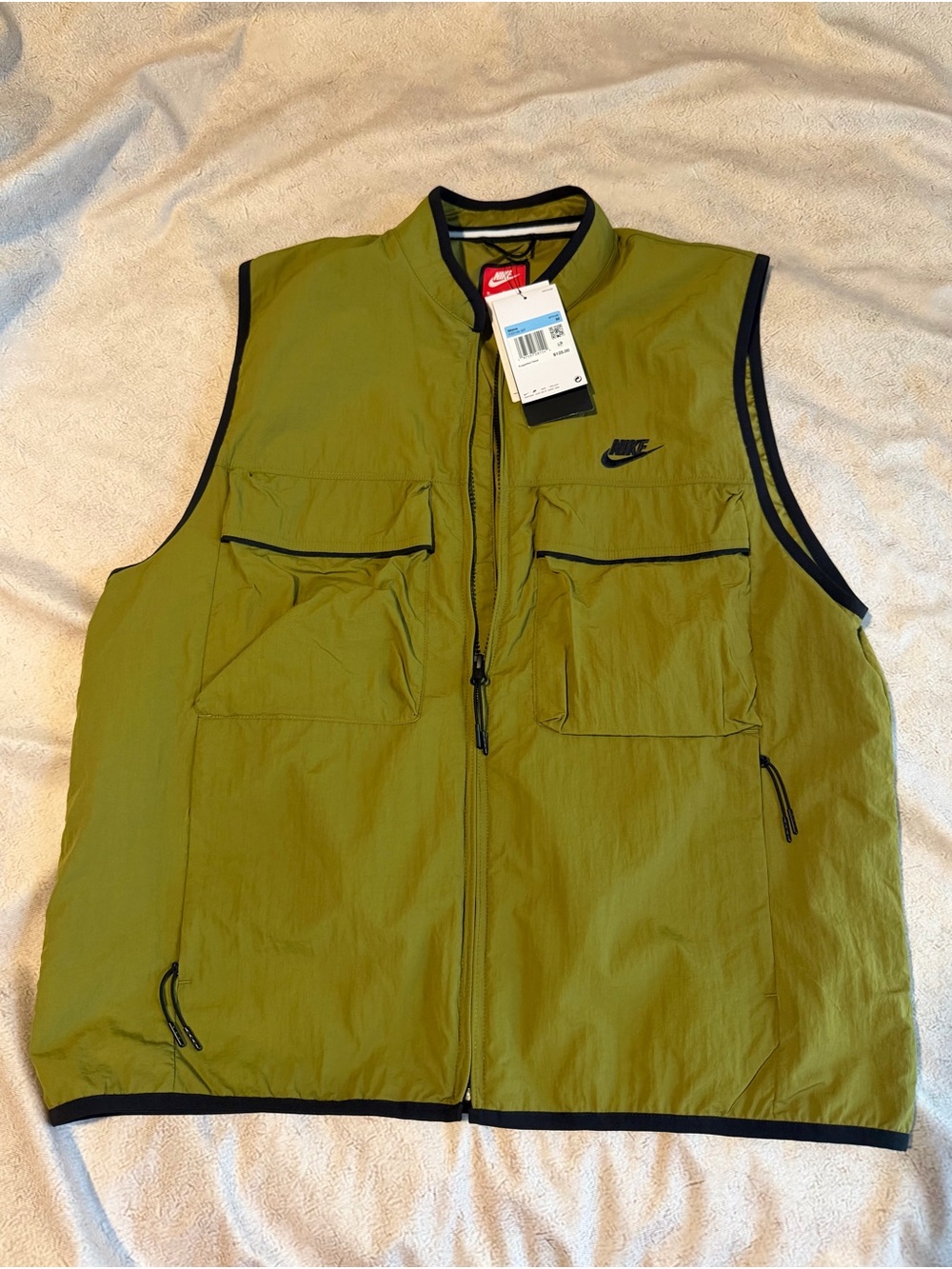 Nike Men's Olive Green Utility Vest with Black Trim